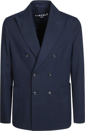 Circolo 1901 Giacca DP Felpa - Heren - Blazers - Blauw - M - Katoen - Jassen