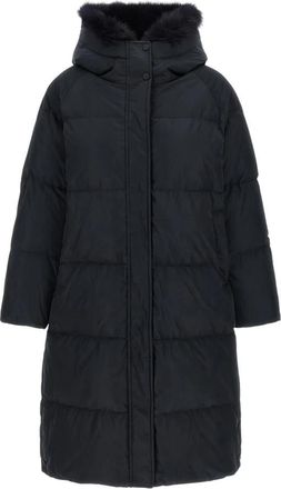 Yves Salomon Lange Donsjas met Vosbontrand - Dames - Dons jassen - Zwart - S - Polyester - Jassen