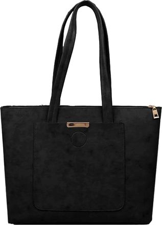 Generic Tote Bag for Women Casual Lightweight Large Capacity Shoulder Handbag Retro Soft PU Leather Solid Color Zipper Tote Bag for Travel, Holiday and Shoppi