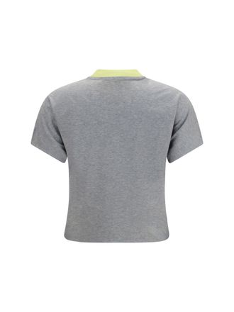Versace Logo-Print Cotton T-Shirt - Gray