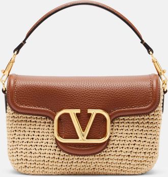 Valentino Garavani Alltime Small raffia shoulder bag