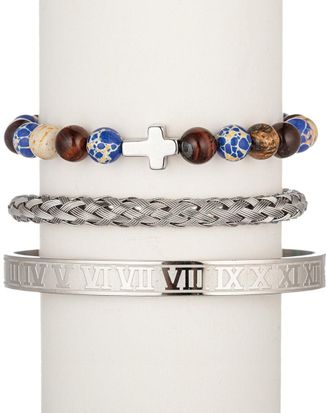 Eyecandy LA Eye Candy La Titanium Agate Ernest Set Bracelet