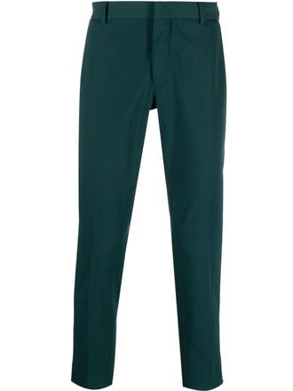 Pantaloni Torino contrasting-cuff straight-leg trousers - men - Polyamide/Spandex/Elastane/Cotton - 54 - Green