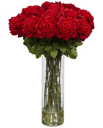 Nearly Natural Giant Rose Silk Flower Arrangement