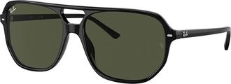Ray-Ban Klassieke Zwarte Groene Zonnebril - unisex - Zonnebrillen - Zwart - 57 MM - Accessoires