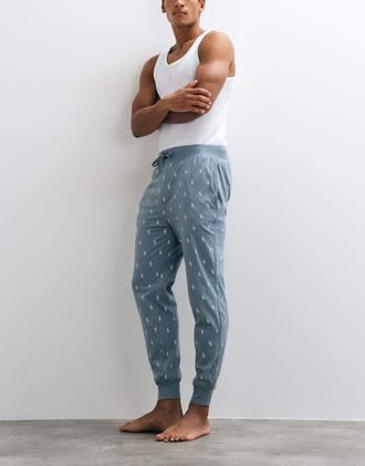 Polo Ralph Lauren pantaloni da casa con logo stampato in grigio