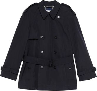 Burberry Cappotto doppiopetto - Heren - Trenchcoats - Blauw - L - Leer - Jassen