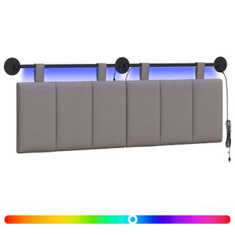 vidaXL Cabecero Colgante Con Luz Led Topo Tela Vidaxl