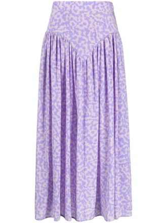 Stella McCartney pleated silk midi skirt - women - Silk - 42 - Purple