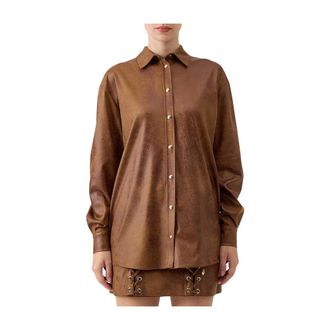 Just Cavalli Dames, Blouses & Shirts, Bruin, Maat: XS Su&egrave;de