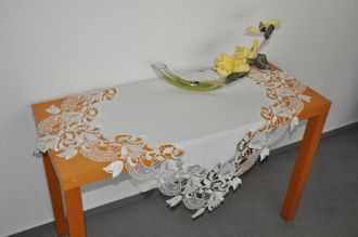 STICKEREIEN PLAUEN Mitteldecke »Tischdecke Tulpenzauber« Plauener Spitze, Made in Germany