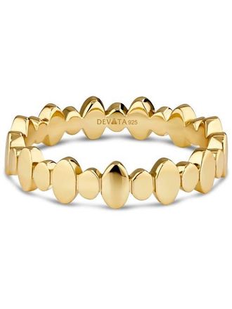 Devata Oval Link Ring in Gold Plated Sterling Silver in Yellow Gold at Nordstrom, Size 8