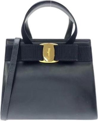 Ferragamo Pre-owned Handbags, female, Blue, Size: ONE SIZE Pre-owned Leather Handbag