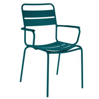 Schubiger M&ouml;bel Metall-Lattenstuhl Glarus mit Armlehne