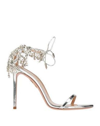 サンダル・ミュール AQUAZZURA SANDAL (LSKHIGS0NPL SILVER) Aquazzura Love Struck silver sandals with crystals | TheDoubleF