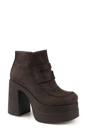 Candie's Alesia Platform Bootie in Brown Suede at Nordstrom, Size 10