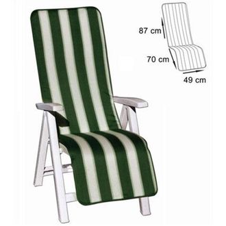 Trade Shop Trade Shop - Cuscino Coprisedia Sedia Sdraio Giardino Seduta Schienale Righe Verde 157x49cm