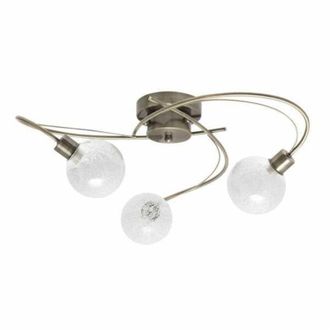 Fabrilamp Plaf&oacute;n Vita 3xg9 Al.23xd.53cm Cuero Con Bolas De Cristal Transparentes