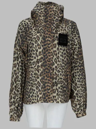 Ganni Recycled Nylon Leopard Print Jacket - Multicolor