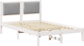 vidaXL Estructura De Cama Con Cabecera Tapizada Gris Claro Vidaxl