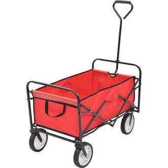 vidaXL Carrito De Mano Plegable De Acero Color Rojo Vidaxl
