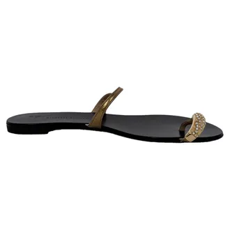 Giuseppe Zanotti Giuseppe Zanotti Pre-owned Womens Ring Flat Sandals in Black Leather - Size EU 40
