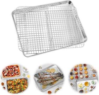 OEM Bandeja Para Hornear Con Rejilla De Enfriamiento, Bandeja Grande Para Horno Con Rejilla De Enfriamiento, 40,5 X 30,5 X 2,5 Cm