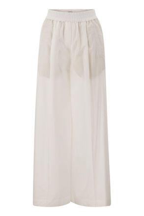 Brunello Cucinelli Brunello Cucinelli Womens Relaxed Light Cotton Trousers - Light Grey - Size EU 38 (Womens)