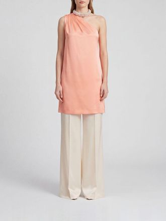 Stella McCartney Abito monospalla in raso con strass