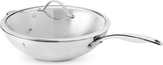 J.A. Henckels International Aragon 12.5-inch Stainless Steel Wok with Lid
