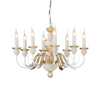 Netlighting Firenze 8 Light Chandelier Ivory Gold Finish E14