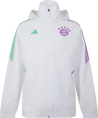 adidas Mens Fcb Rain Jacket in White - Size X-Large