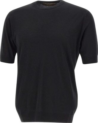 FILIPPO DE LAURENTIIS Extra-fijne T-shirt met korte mouwen - Heren - T-shirts - Zwart - L - Tops
