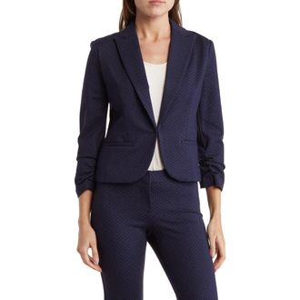 Amanda + Chelsea AMANDA AND CHELSEA Ponte Scrunch Jacket in Navy /White at Nordstrom Rack, Size X-Small