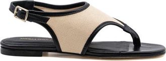 Andrea Gomez Dani Canvas Flat Sandal in Off White at Nordstrom, Size 38.5