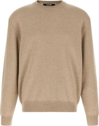 Jacquemus Moulin Knit - Heren - Ronde hals truien - Beige - M - Wol - Truien & Vesten
