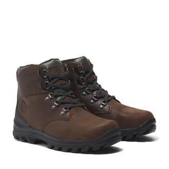 Timberland Winterstiefel TIMBERLAND CHILLBERG MID LACE UP WATERPROOF SNOW BOOT, Herren, Gr. 41,5, braun (schwarz braun), Leder, Synthetik, Schuhe Winterstiefel, 