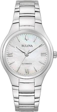 Bulova Classic Automatic White Mother of Pearl Dial Ladies Watch 96L301