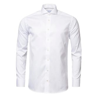 Eton Wit Signature Twill Overhemd - Extreme Cut Away - Heren - Zakelijke Overhemden - Wit - S - Katoen - Overhemden