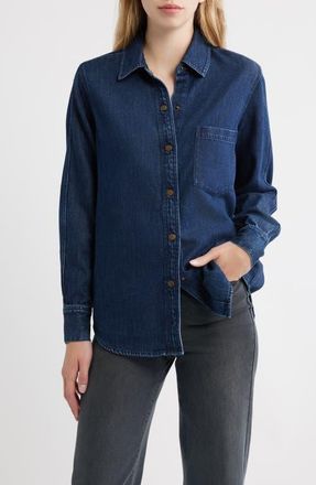 Rails Atticus Cotton and Lyocell Shirt in Blue Ridge at Nordstrom, Size Xx-Small