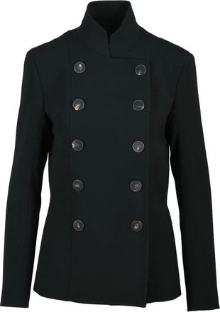 Seafarer Dubbelbreasted wollen jas - Dames - Mantel - Zwart - XL - Wol - Jassen