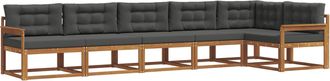 vidaXL Conjunto De Sof&aacute;s De Exterior 6 Uds. Natural Y Antracita Vidaxl