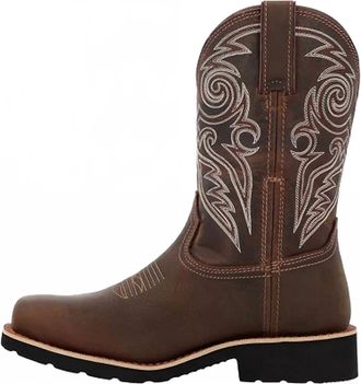 Rocky Womens Monocrepe Steel Toe Western Boot In Brown