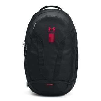 Under Armour Hustle 5.0 Backpack, (017) Black/Black/Red, One Size Fits All