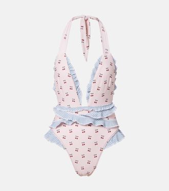Montce Swim Ba&ntilde;ador Tropez estampado con volantes
