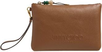 Jimmy Choo London Zip Flat Pouch in Tan/light Gold at Nordstrom