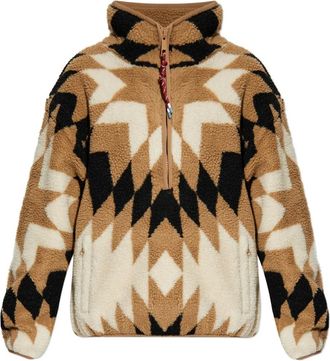 The Upside Harlow geometric-pattern half-zip ski top - Neutrals