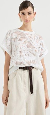 Brunello Cucinelli Dazzling water lilies t-shirt in White at Nordstrom, Size 3X-Large Eu