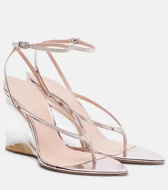 Alaia Ala&iuml;a Invisible leather wedge thong sandals
