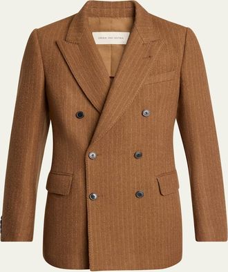 Dries Van Noten Mens Worsted Wool Twill Double-Breasted Blazer